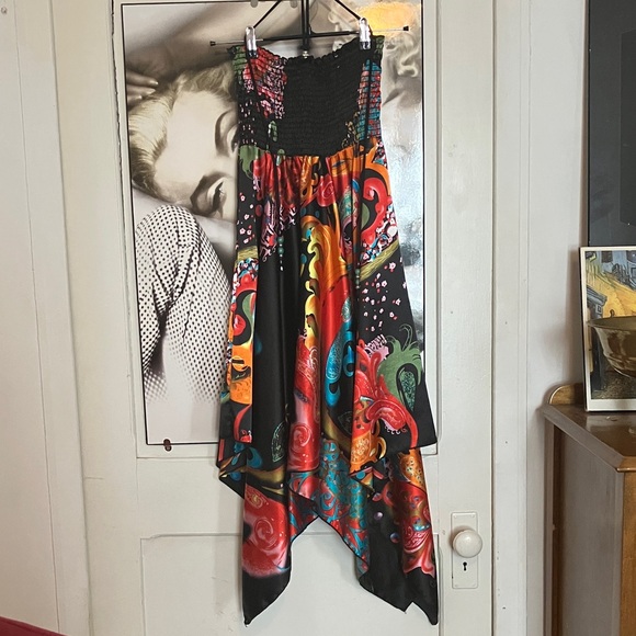 123 usa Dresses & Skirts - ✨Asymmetric High-Low Summer Dress – Size Small Maternity vibrant color